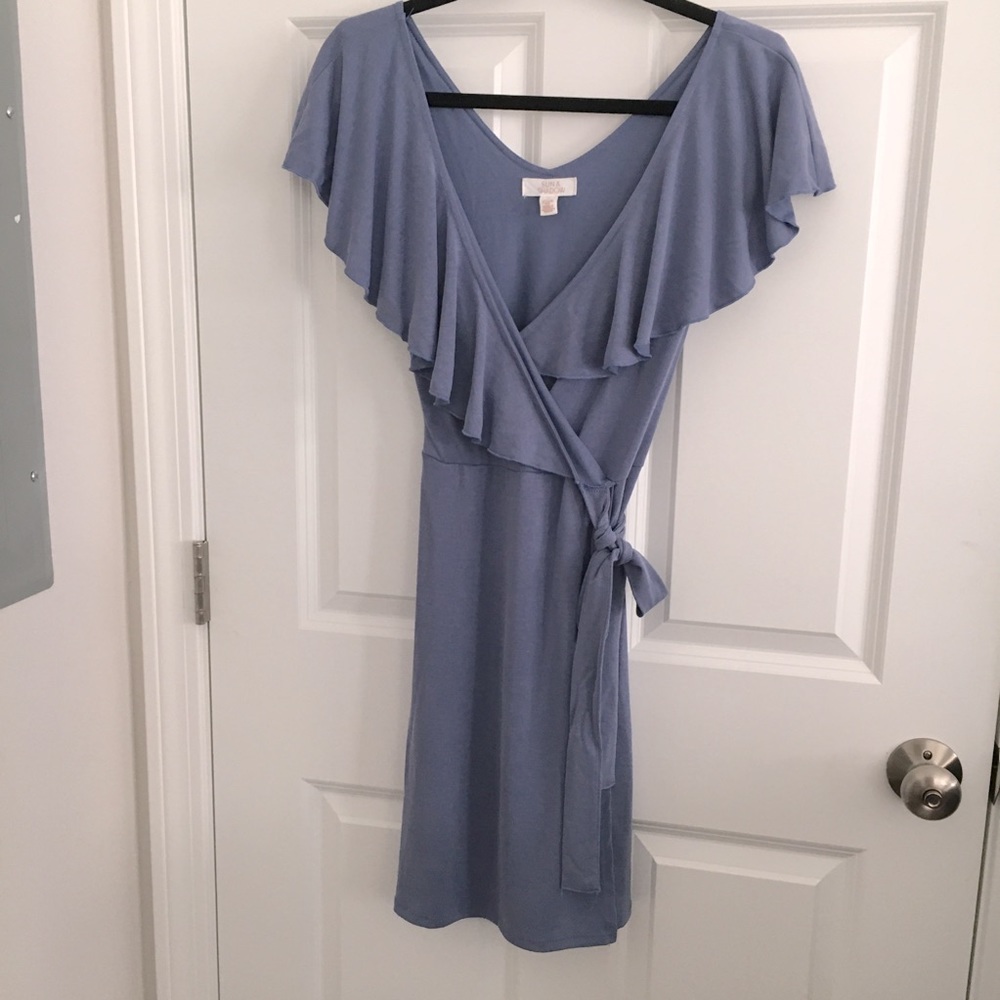 SUN & SHADOW faux wrap dress